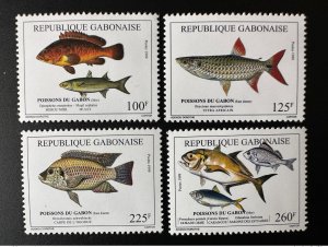 1999 Gabon Gabon Mi. 1480-1483 Pisces Fish Fish Wildlife Fauna RARE!-