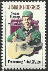 # 1755 MINT NEVER HINGED ( MNH ) JIMMIE RODGERS AND LOCOMOTIVE