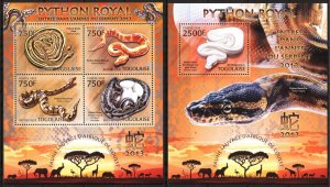 Togo 2013 Reptiles Snakes Year of Snake Python sheet + S/S MNH