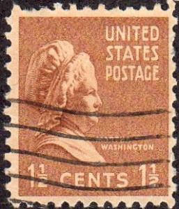 United States 805 - Used - 1 1/2c Martha Washington (1938) (1)