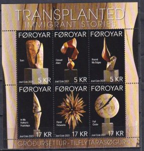 Faroe Islands 2021 Art Wood Sculptures Sheet MNH