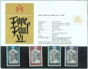 86819 - RWANDA  - STAMP official folder 1967 - RELIGION  Pope  Paul VI