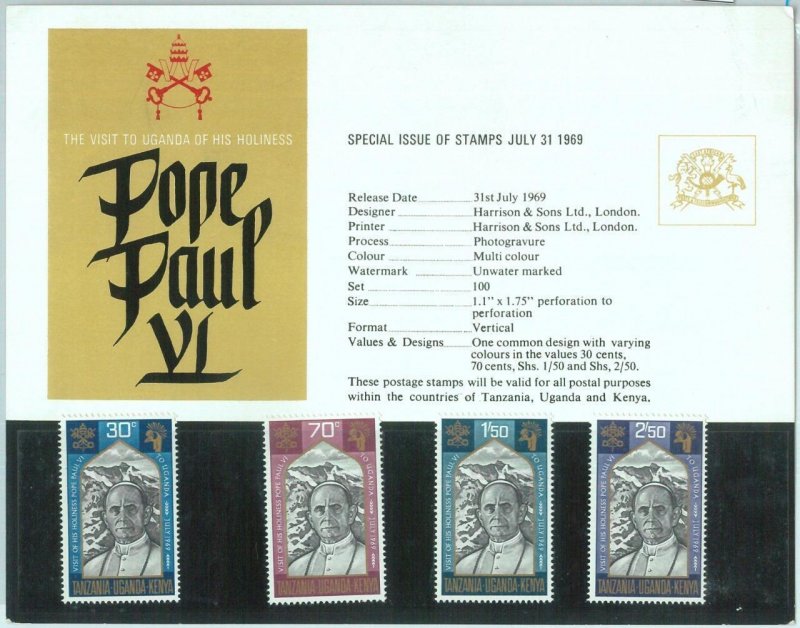 86819 - RWANDA  - STAMP official folder 1967 - RELIGION  Pope  Paul VI