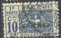 ERITREA Q10 USED 1917 10c dp blue PARCEL POST