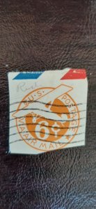 US Scott # UC6; 6c Airmail; used cut square from 1934; FVF