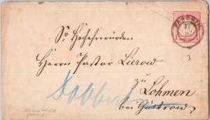 Germany 1gr Imperial Eagle Envelope c1874 Parchim to Lohmen.  Discoloration a...