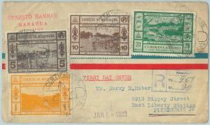 67676 - NICARAGUA  - Postal History - Registered FDC COVER 1932 - Trains