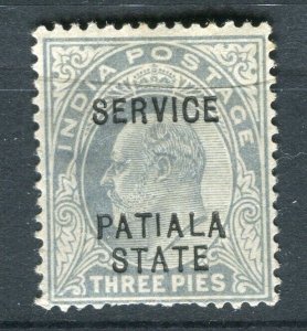 INDIA; PATIALA early 1900s ED VII issue Mint hinged Shade of 3p. value