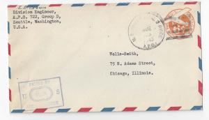 WWII Censored Cover APO 722 Edmonton Alberta Canada 1943