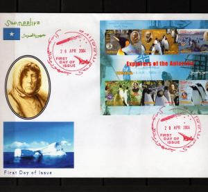 Somalia 2004 Explorers Antarctic -Penguins Shlt(6)Imperf.FDC