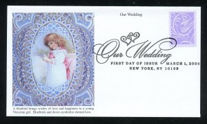 US 3998 Wedding Doves Bklt single UA Mystic cachet FDC