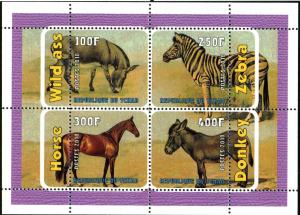 CHAD TCHAD SHEET WILDLIFE HORSES ZEBRAS