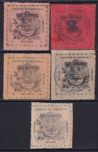 Venezuela 1903 Sc 11-15 Local Guayana State Forgeries Stamp CTO H