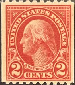 Scott #606 1923 2¢ George Washington rotary perf. 10 horizontally MNH OG