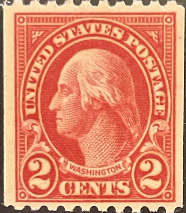Scott #606 1923 2¢ George Washington rotary perf. 10 horizontally MNH OG