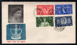 Great Britain 313-316 Queen Elizabeth II Coronation U/A FDC