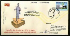 India 2019 Inauguration of Postman Circle Statue Carried Special Cover # 18521