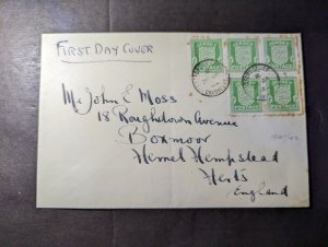 1942 British Channel Islands First Day Cover FDC Jersey to Herts England