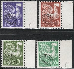 FRANCE 1959 Sc 810-13 Mint NH  Gallic Cock Precancels