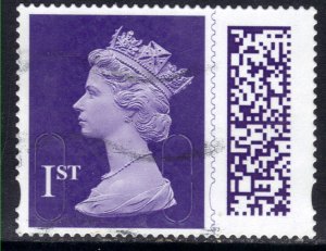 GB 2022 QE2 1st Purple Barcode Machin SG V4526 Used MAIL ( K200 )