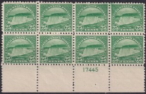 #568 Mint NH, XF, Plate number block of 8, disturbed gum on a couple stamps (...