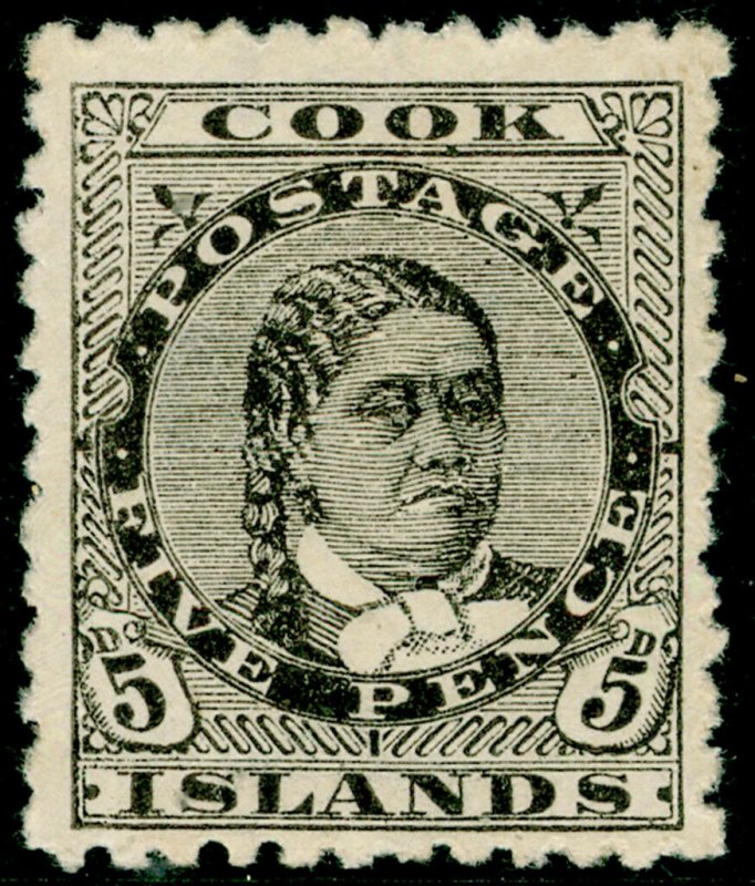 COOK ISLANDS SG9, 5d olive-black, M MINT. Cat £23.