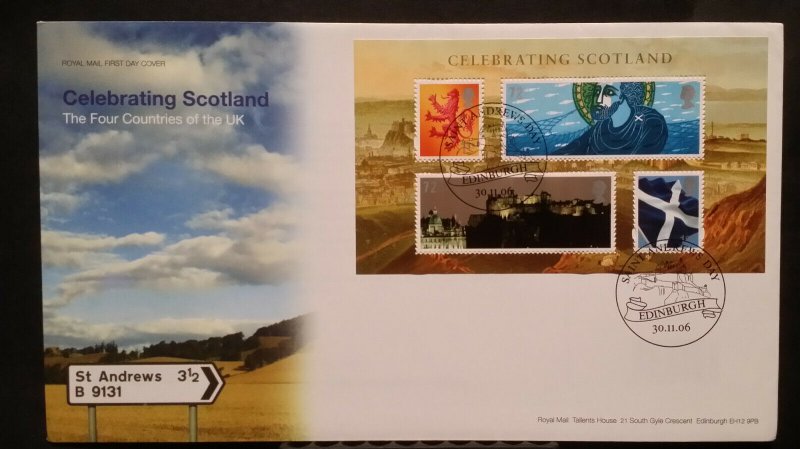 2006 FDC Celebrating Scotland MS Saint Andrews Day Edinburgh SHS  