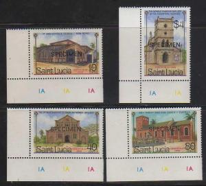 Saint Lucia MNH Sc# 867-70 Churches Specimens