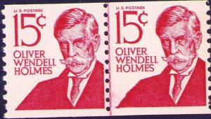 US Scott # 1305E - MNH - Dull Gum - Line Pair Oliver Wendel Holmes