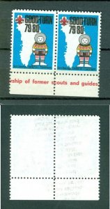 Denmark-Greenland. 1979/80. 2 Poster Stamp Row.Scout. Greenland Map.Greenlender