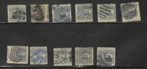 11- SC# 114 3c 1869 PICTORIAL Steam Locomotive FANCY CANCELS