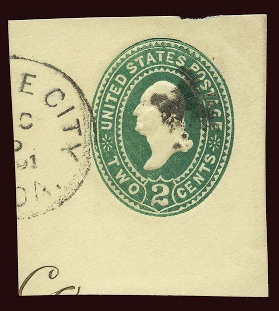 U312 cut square, UPSS Die 88 variety, Prairie City, Iowa CDS December 1891 EFO