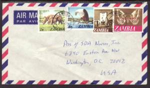 Zambia to Washington DC 1975 Airmail Cover 