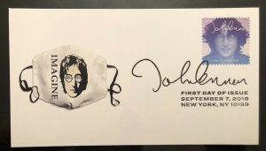 2018 John Lennon FDC Beatles Imagine CORONA Headlines Laser Cachet