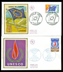 France 1O13, 2O11 First Day Covers with Silk Cachets