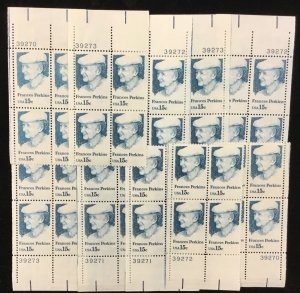 1821    Frances Perkins,  Labor  leader  25 MNH 15c  plate blocks    1980