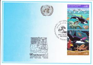 United Nations Geneva # 215a with show cachet maxi card