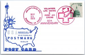 US POSTAL CARD SPECIAL EVENT POSTMARK VOLUNTEER LIFE SAVING & FIRST AID 1978