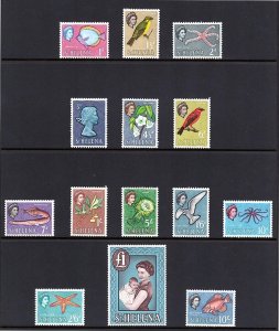 ST. HELENA 1954-1968 SG. 176-180 TO £1 VALUE + S.G. 193-224 14 COMPLETE MINT SET