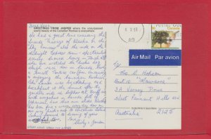 86c post card to Australia From Canada 1993