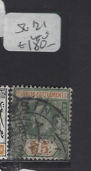 MALAYA SRAITS SETTLEMENTS  (PP0510B)  KE $5.00  SG 121 SINGAPORE CANCEL VFU