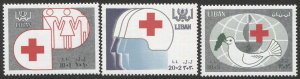 LEBANON  Sc B19-21 1988 MNH Red Cross issue, VF