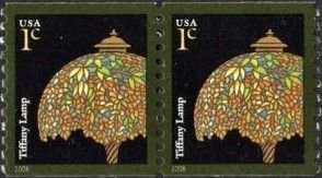 U.S.#3758A Tiffany Lamp (2008) 1c PAIR, MNH.