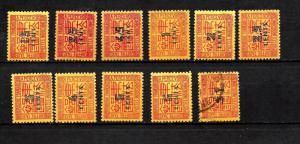 French Indochine Postage Dues Scott # J57-65, 73 MH and used