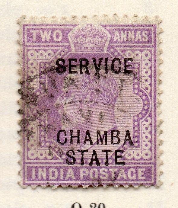 Indian States Chamba 1902 -07 Ed VII  Early Issue Fine Used 2a. Optd 157041
