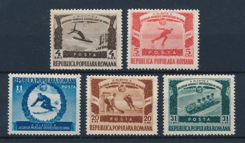 [42725] Romania 1951 Sports Unniversiade winter games Icehockey Skiing MLH