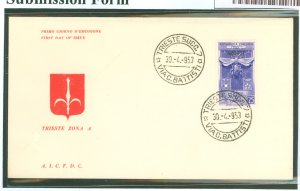 Italy/Trieste (Zone A) 167 1953 L25 Bee, Honoring Knights of Labor on an unaddressed cacheted first day cover.