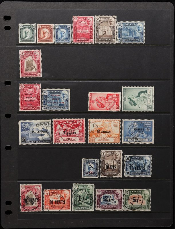 ADEN STATES Shihr & Mukalla 1942 - 51 used range of sets.