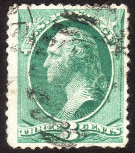 1881, US 3c, Washington, Used, Sc 207