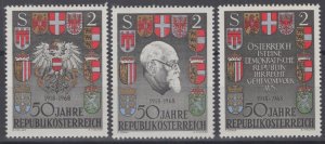 ZAYIX - Austria 820-822 MNH President Karl Renner  Coat of Arms  071122S53M